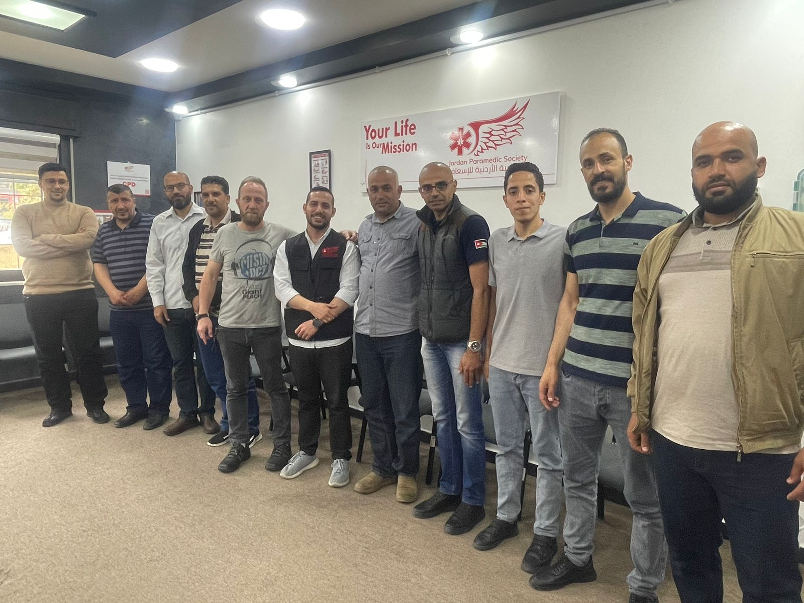 A training program held at the Jordan Paramedic Society - advanced first aid and cardiopulmonary resuscitation